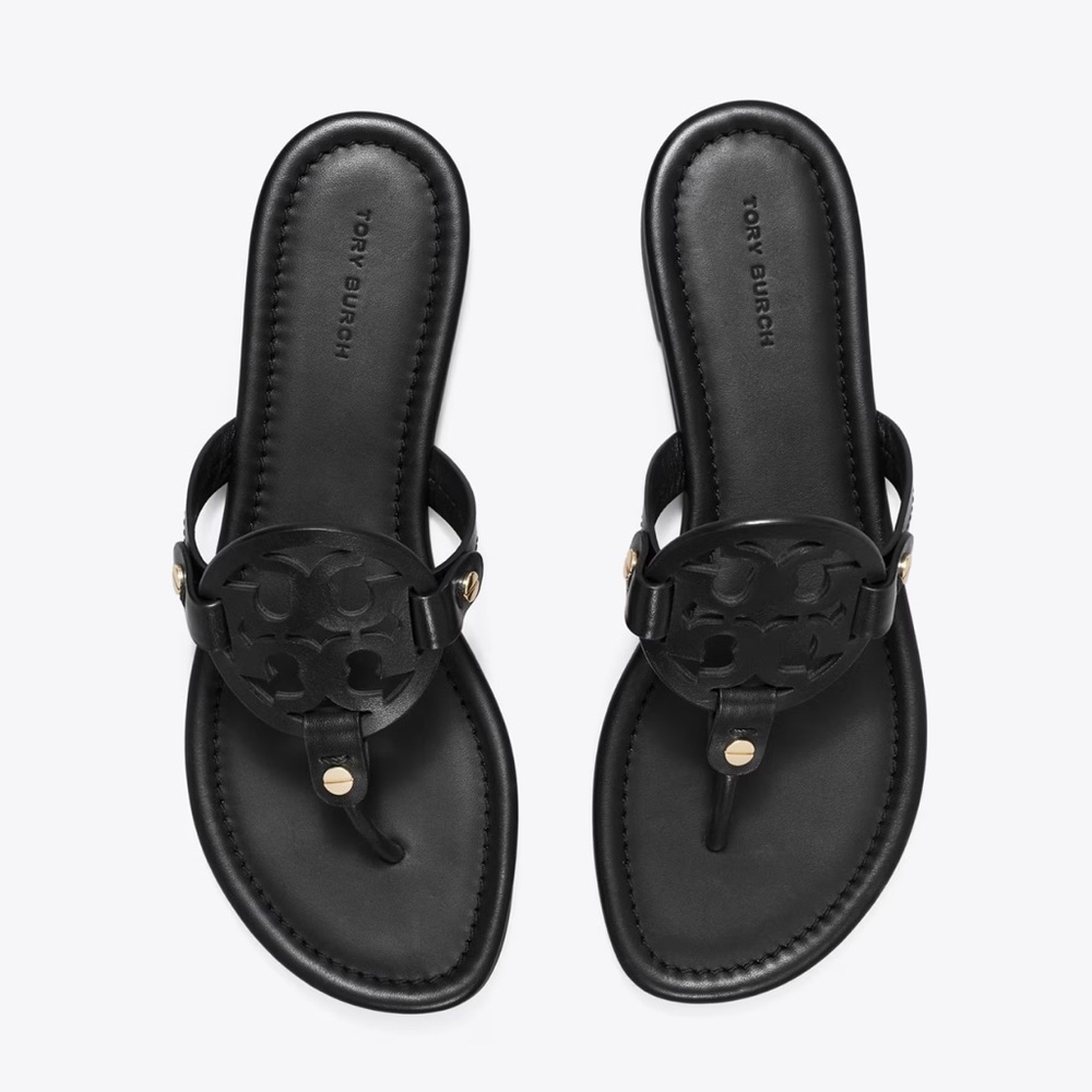 Tory Burch Miller Sandal! Leather - New in box! Size 8 Perfect Black